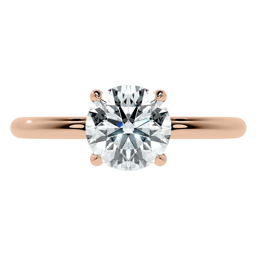 Petite 4-Prong Round Basket Moissanite Solitaire Ring