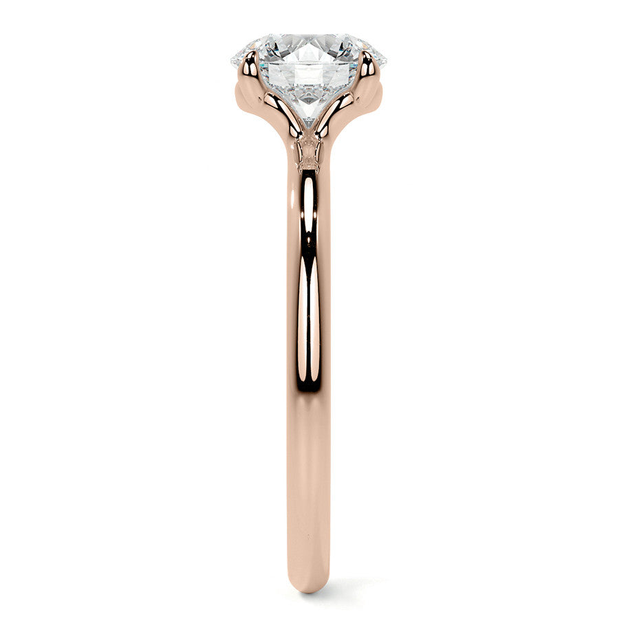 Petite 4-Prong Round Basket Moissanite Solitaire Ring