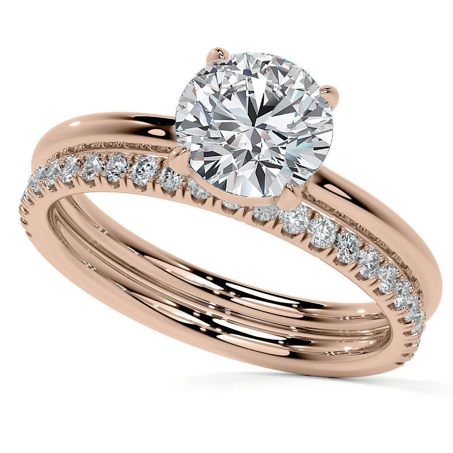 Petite 4-Prong Round Basket Moissanite Solitaire Ring