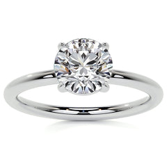 Petite 4-Prong Round Basket Moissanite Solitaire Ring
