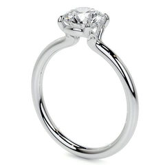 Petite 4-Prong Round Basket Moissanite Solitaire Ring