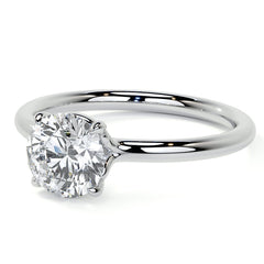 Petite 4-Prong Round Basket Moissanite Solitaire Ring
