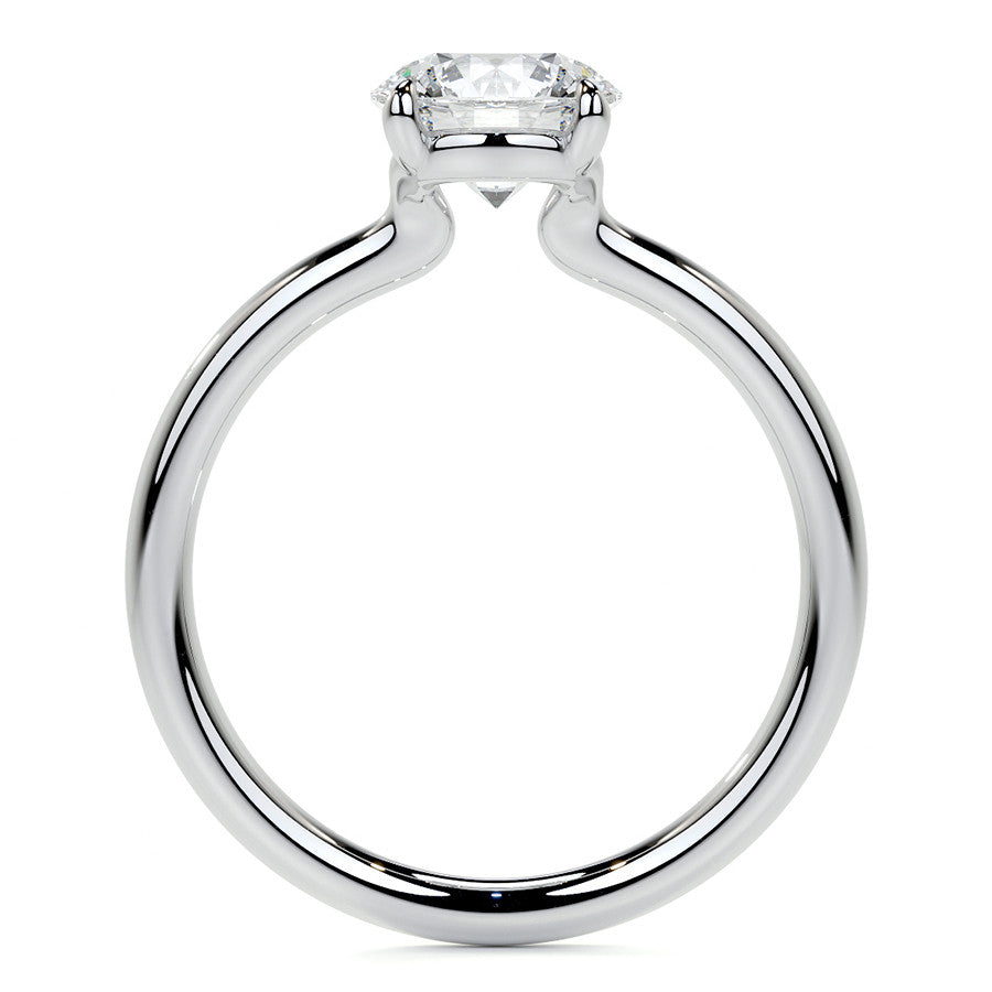 Petite 4-Prong Round Basket Moissanite Solitaire Ring
