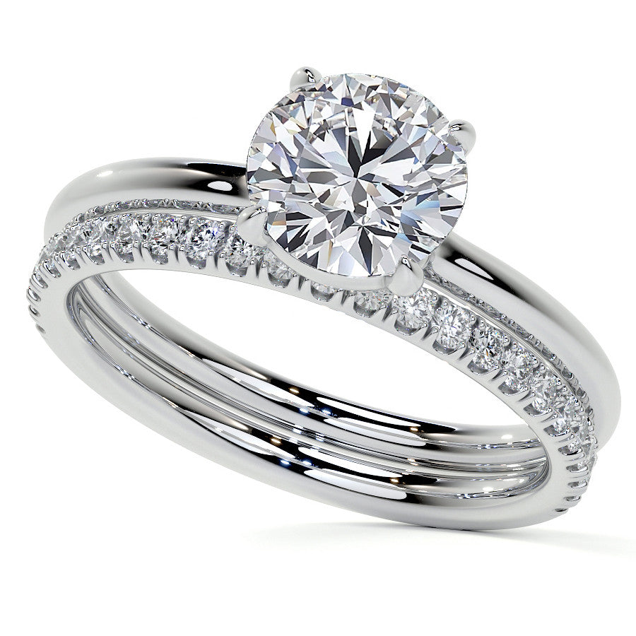 Petite 4-Prong Round Basket Moissanite Solitaire Ring