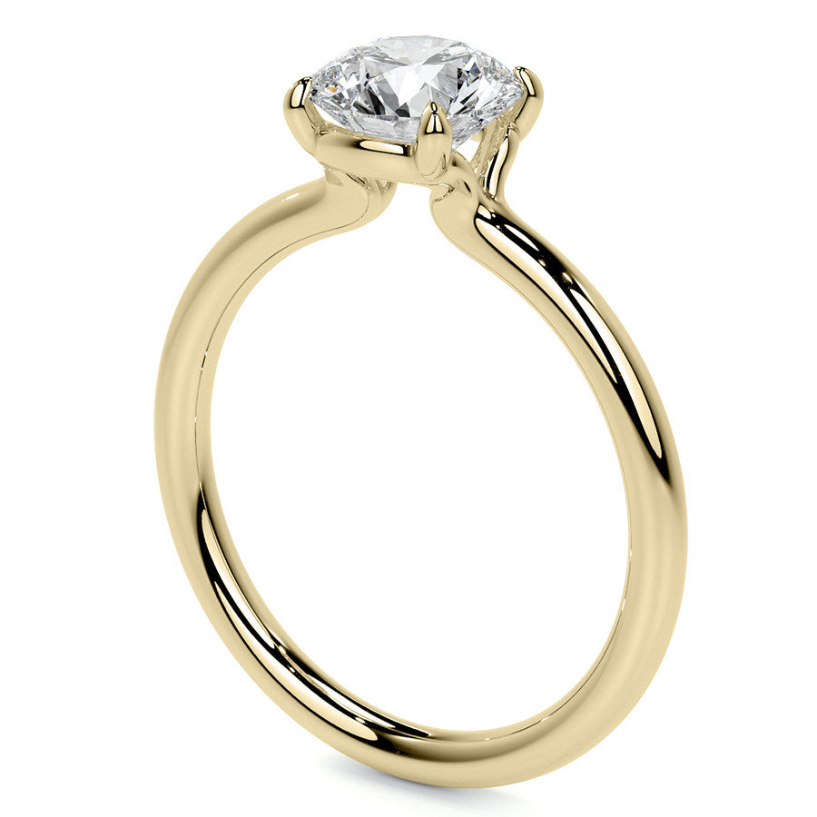 Petite 4-Prong Round Basket Moissanite Solitaire Ring