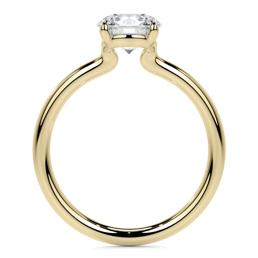 Petite 4-Prong Round Basket Moissanite Solitaire Ring