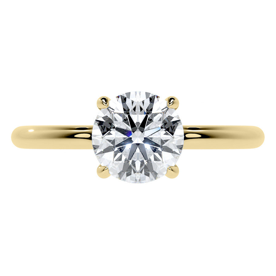 Petite 4-Prong Round Basket Moissanite Solitaire Ring