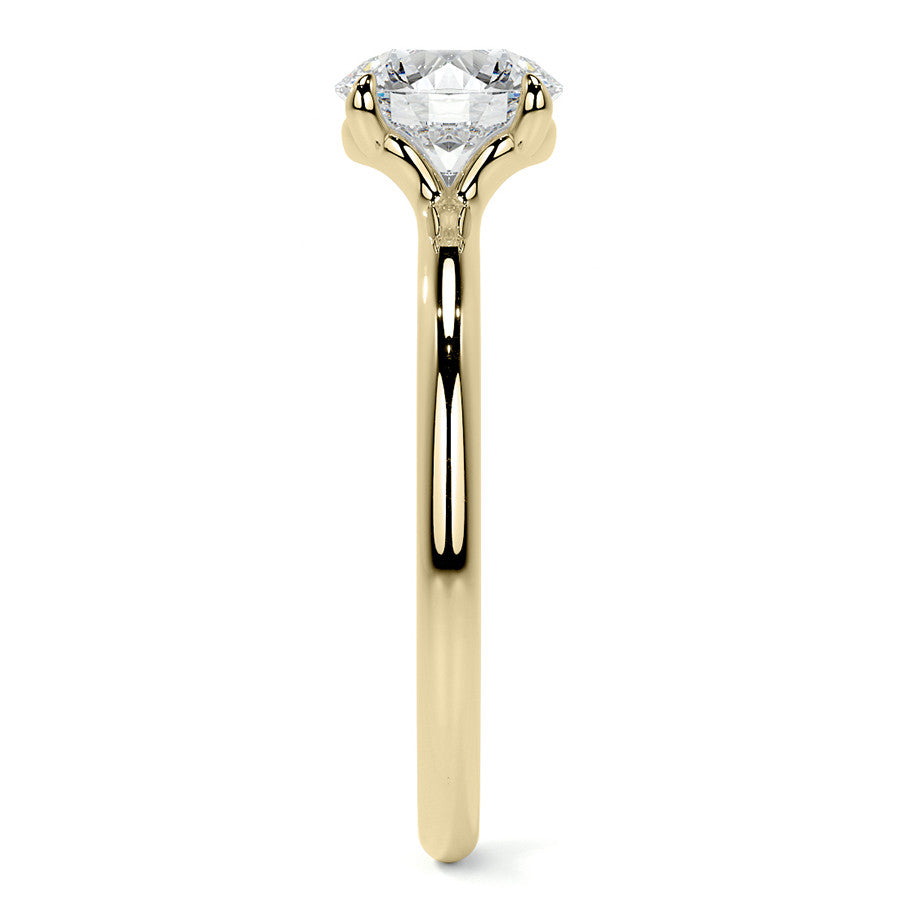 Petite 4-Prong Round Basket Moissanite Solitaire Ring