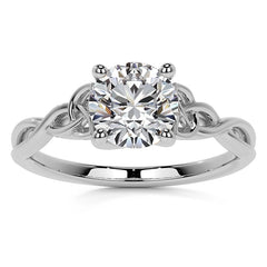 Round Celtic Knot Moissanite Infinity Style Engagement Ring