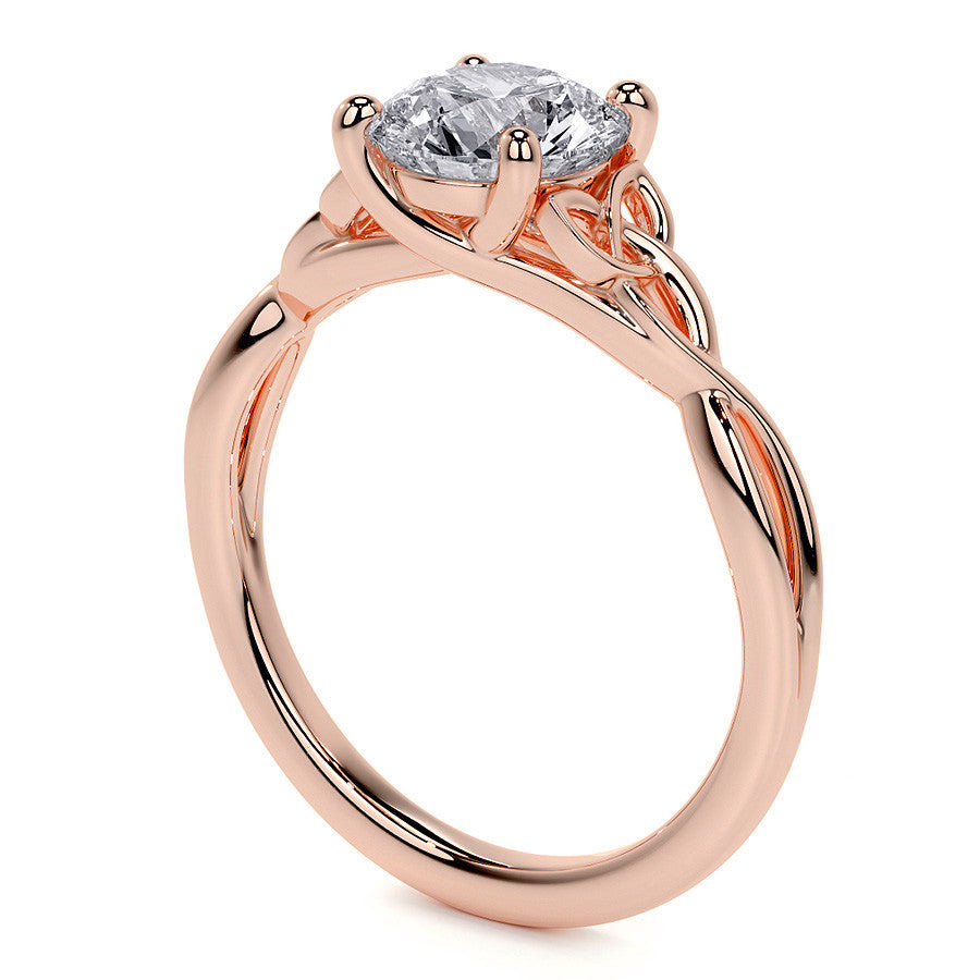 Round Celtic Knot Moissanite Infinity Style Engagement Ring