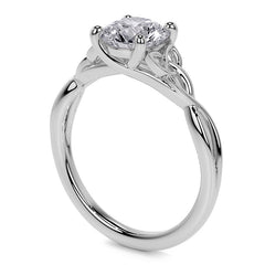 Round Celtic Knot Moissanite Infinity Style Engagement Ring