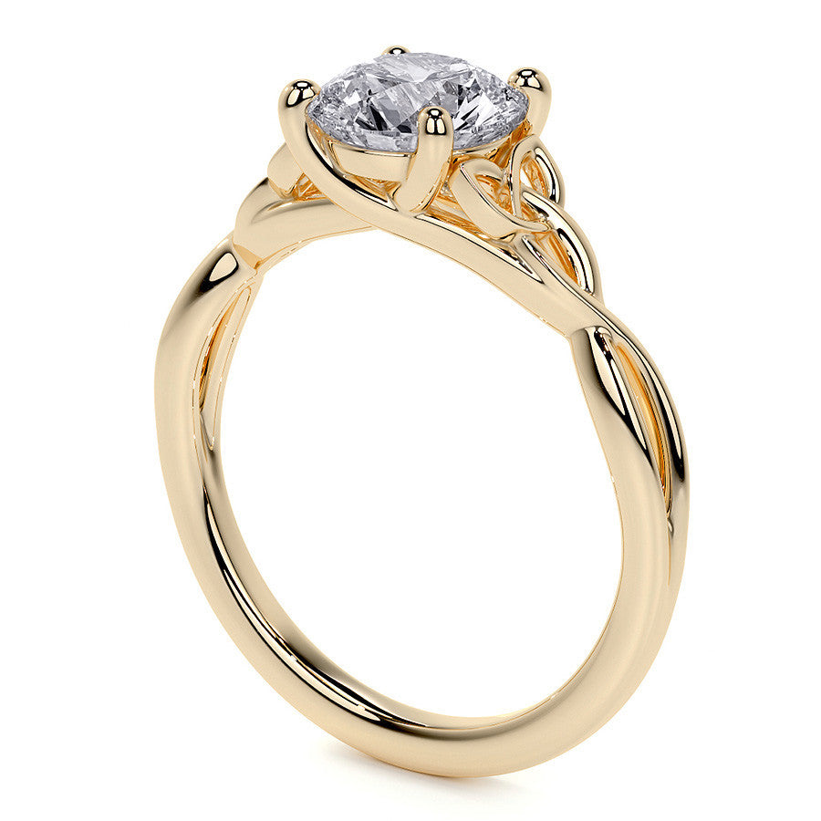 Round Celtic Knot Moissanite Infinity Style Engagement Ring