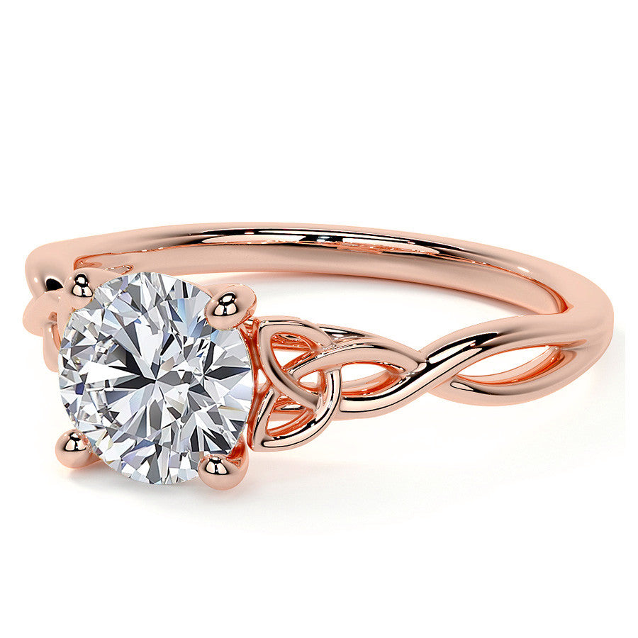 Round Celtic Knot Moissanite Infinity Style Engagement Ring