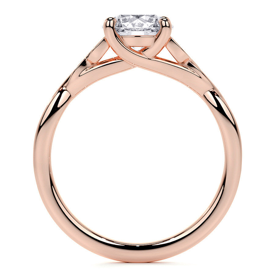 Round Celtic Knot Moissanite Infinity Style Engagement Ring