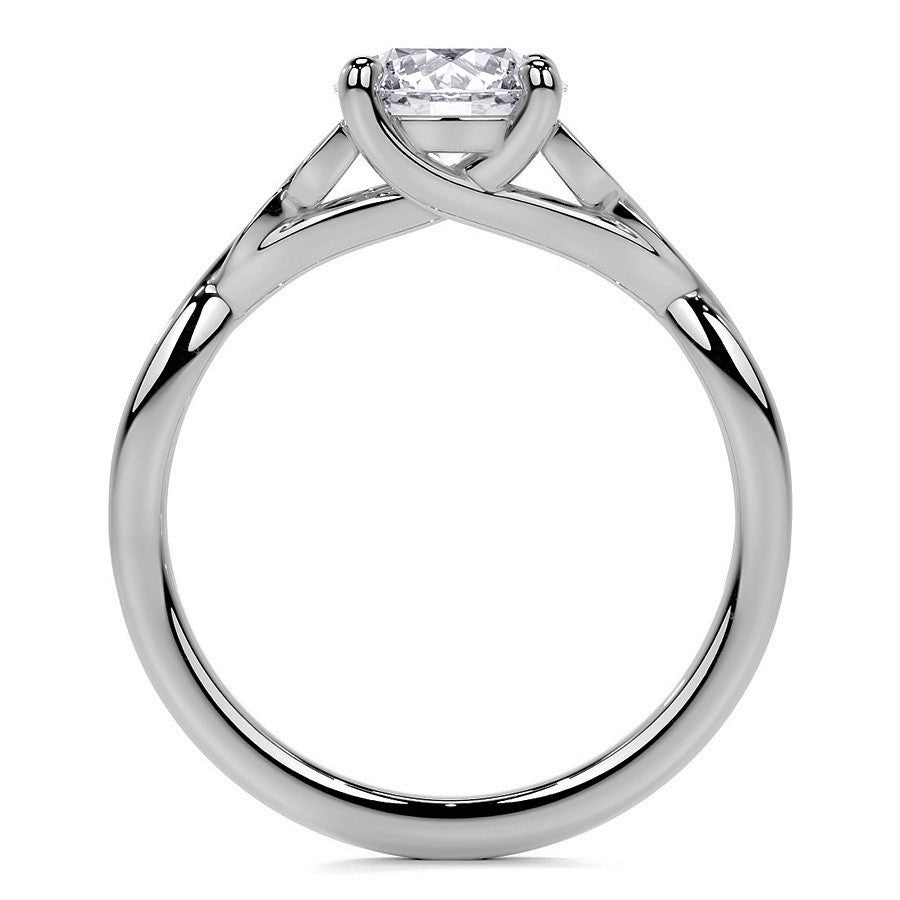 Round Celtic Knot Moissanite Infinity Style Engagement Ring