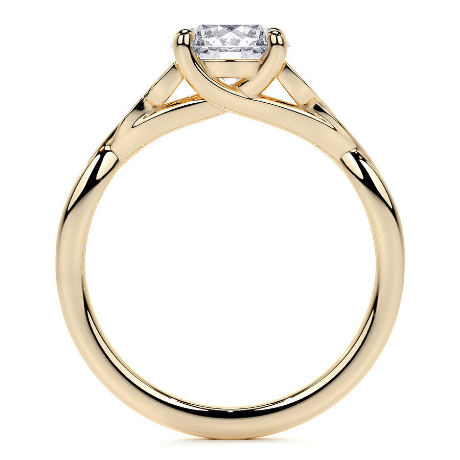 Round Celtic Knot Moissanite Infinity Style Engagement Ring