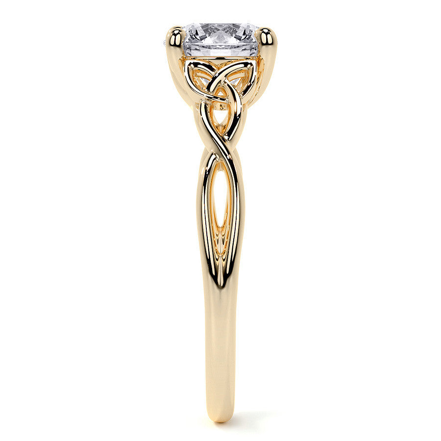 Round Celtic Knot Moissanite Infinity Style Engagement Ring