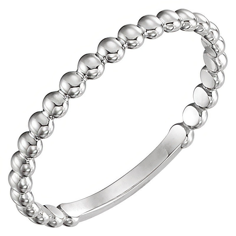 2mm Modern Beaded Stackable Band