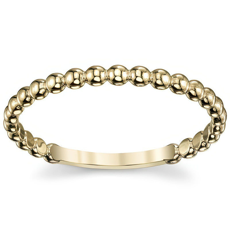2mm Modern Beaded Stackable Band