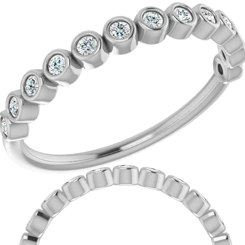 Moissanite Bezel Stackable Ring (1.5mm)