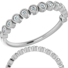 Moissanite Bezel Stackable Ring (1.5mm)