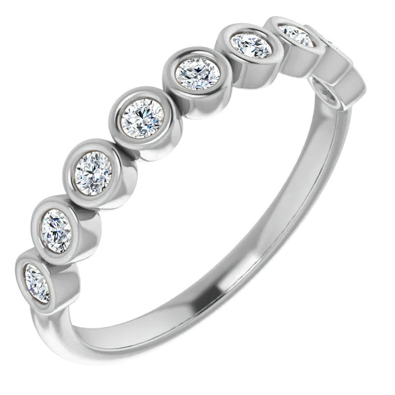 Moissanite Bezel Stackable Ring (2.0mm)