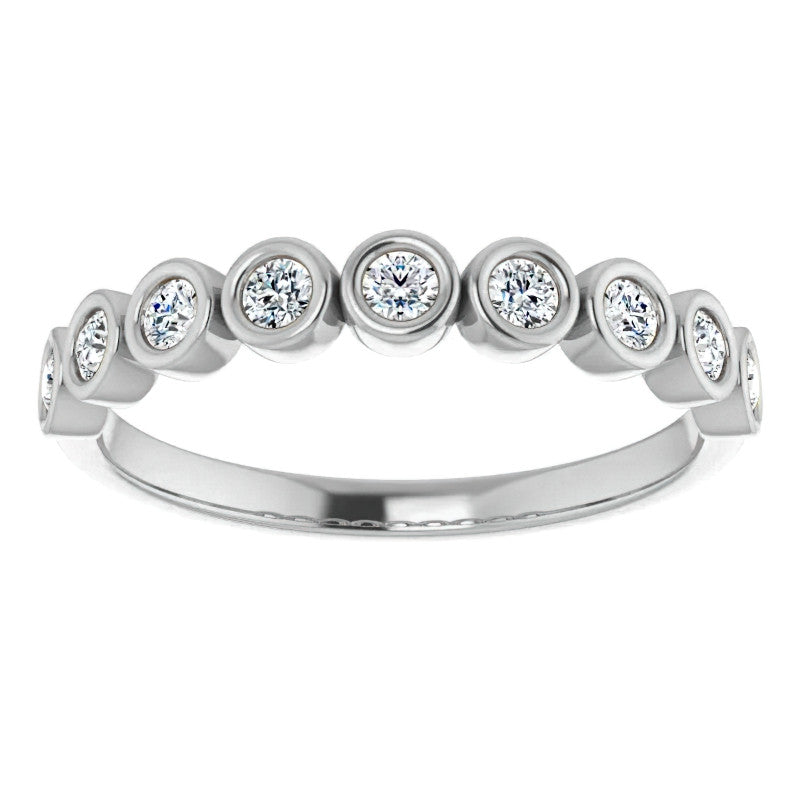 Moissanite Bezel Stackable Ring (2.0mm)