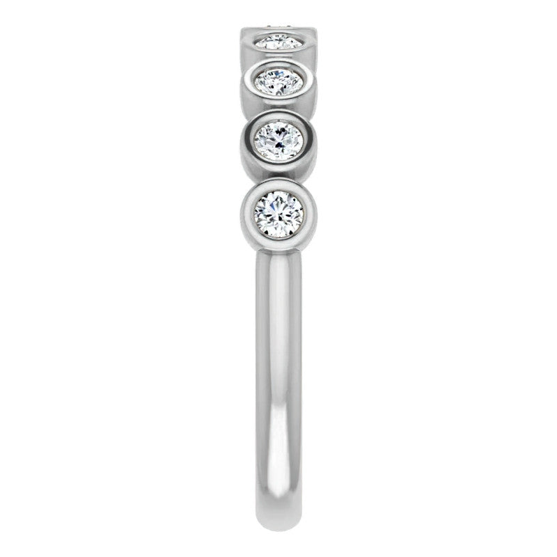 Moissanite Bezel Stackable Ring (2.0mm)