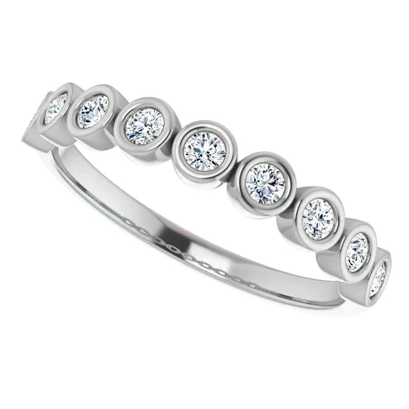 Moissanite Bezel Stackable Ring (2.0mm)