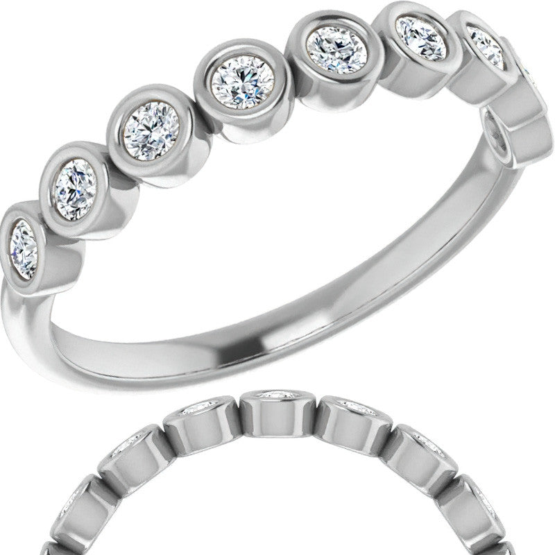 Moissanite Bezel Stackable Ring (2.0mm)