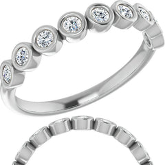 Moissanite Bezel Stackable Ring (2.0mm)
