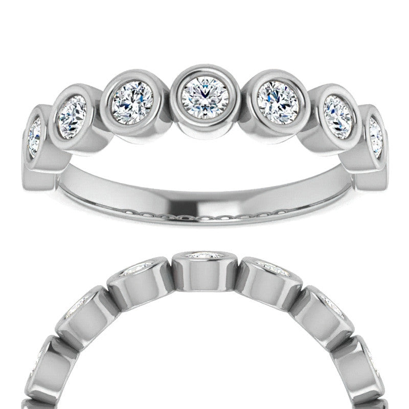 Moissanite Bezel Stackable Ring (2.5mm)