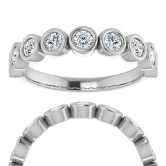 Moissanite Bezel Stackable Ring (2.5mm)