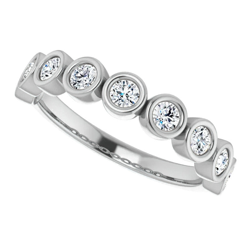 Moissanite Bezel Stackable Ring (2.5mm)