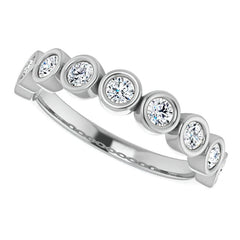 Moissanite Bezel Stackable Ring (2.5mm)