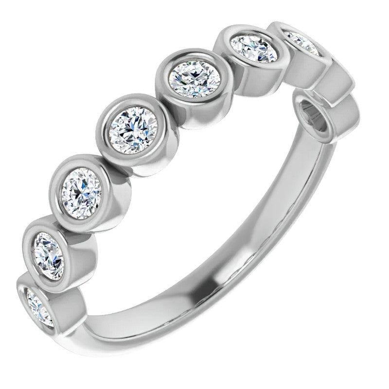 Moissanite Bezel Stackable Ring (2.5mm)