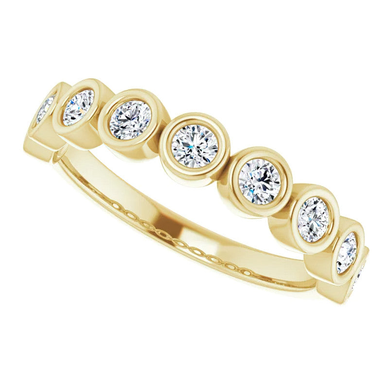 Moissanite Bezel Stackable Ring (2.5mm)