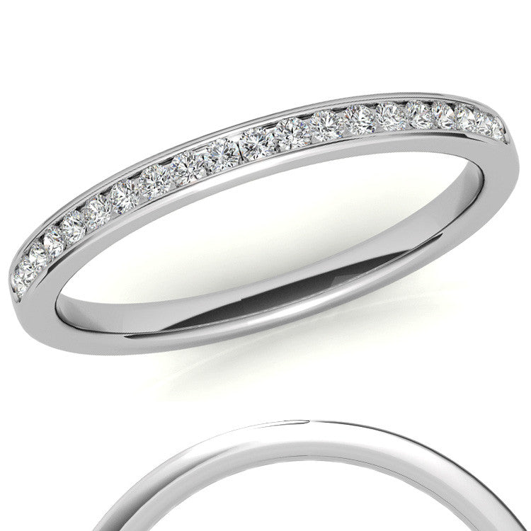 0.20ct Round Brilliant Moissanite Stackable Band