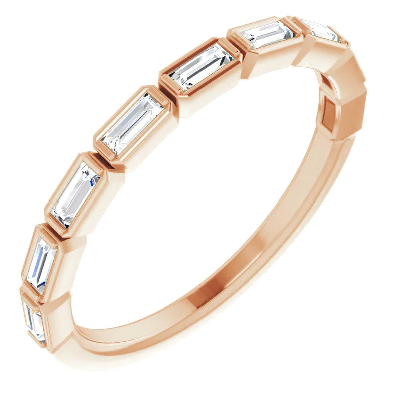Stackable Moissanite Baguette Wedding Band 0.34ct