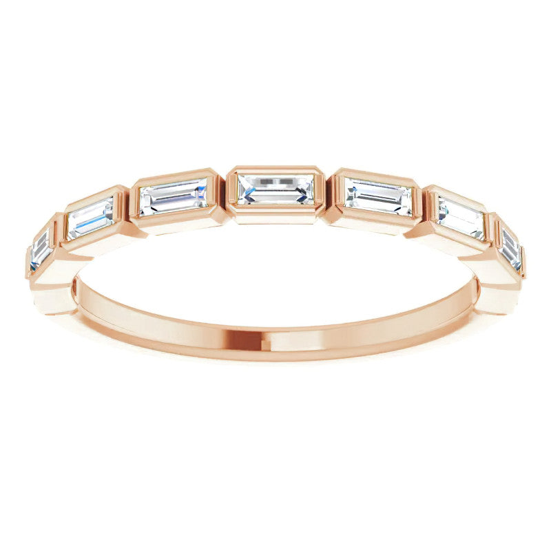 Stackable Moissanite Baguette Wedding Band 0.34ct