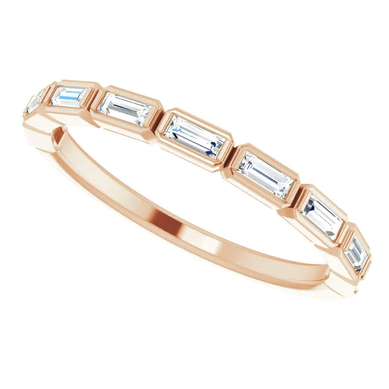Stackable Moissanite Baguette Wedding Band 0.34ct