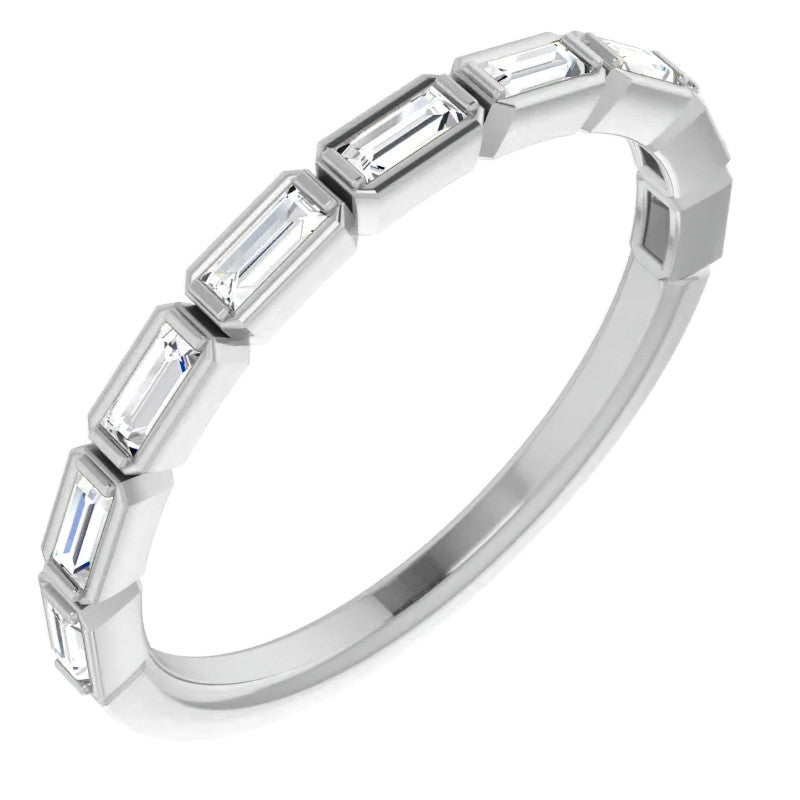 Stackable Moissanite Baguette Wedding Band 0.34ct