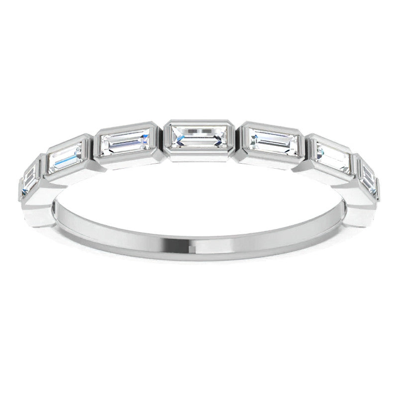 Stackable Moissanite Baguette Wedding Band 0.34ct