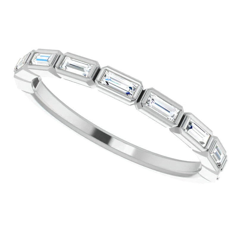 Stackable Moissanite Baguette Wedding Band 0.34ct