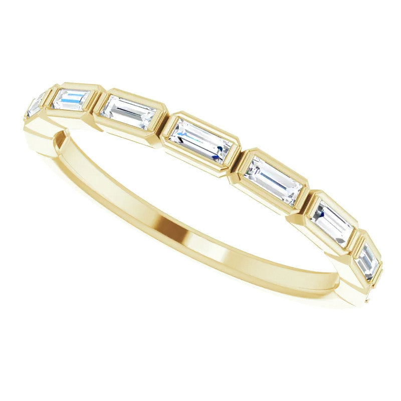 Stackable Moissanite Baguette Wedding Band 0.34ct