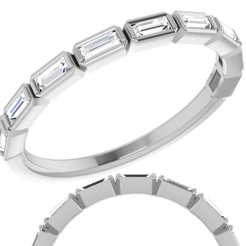 Stackable Moissanite Baguette Wedding Band 0.34ct
