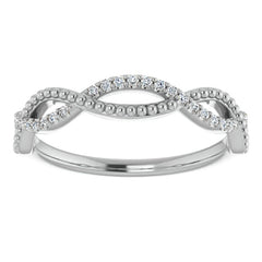 Stackable Infinity Style Beaded Wedding Band 0.16ct