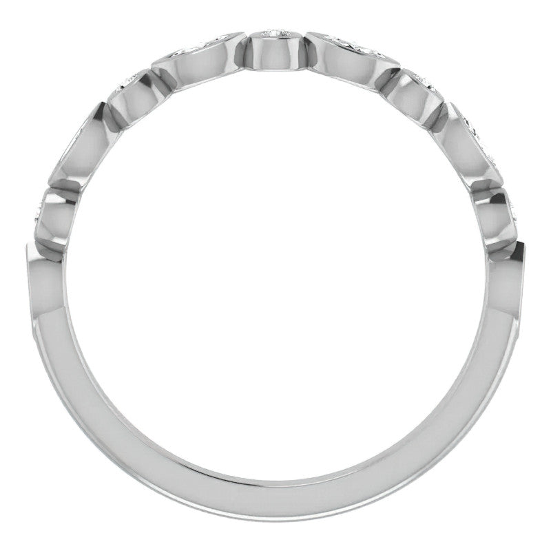 Stackable Round Marquise Moissanite Wedding Band 0.25ct