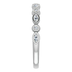 Stackable Round Marquise Moissanite Wedding Band 0.25ct