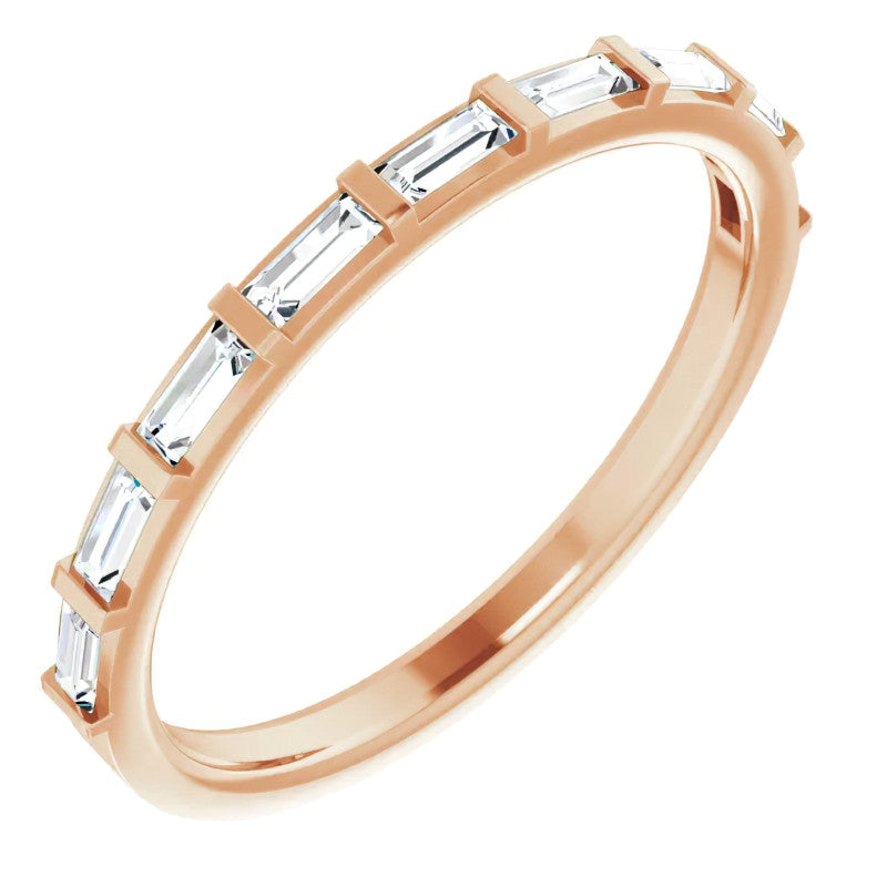 Stackable Baguette Diamond Wedding Band 0.3ct